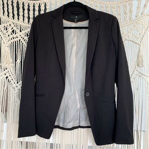 H&M Black Blazer with Striped Lining Size 4